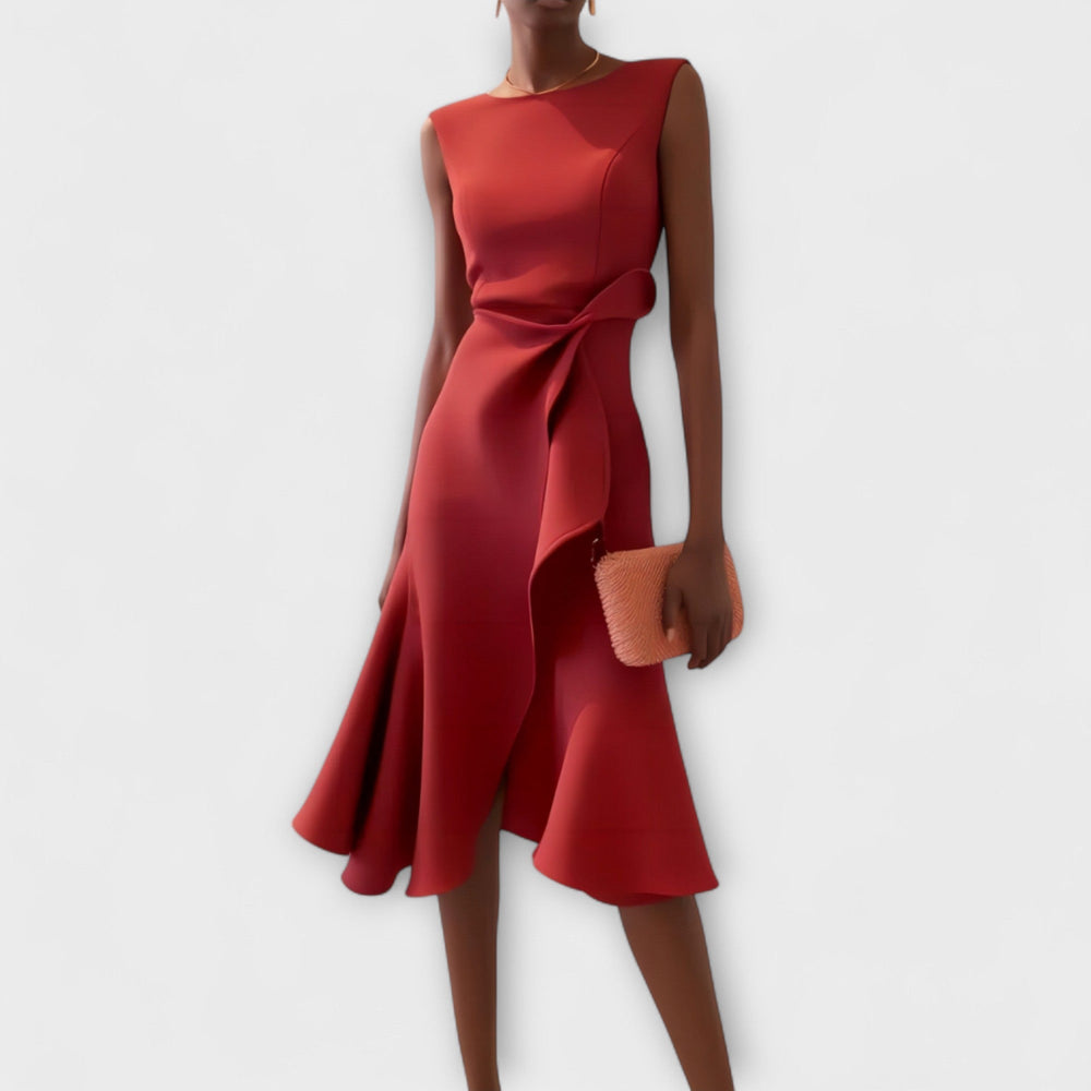 Elegant Women's Sleeveless Wrap Midi Dress