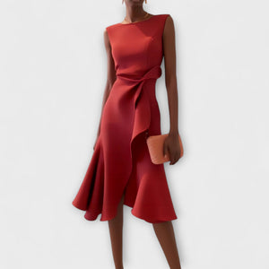 Elegant Women's Sleeveless Wrap Midi Dress