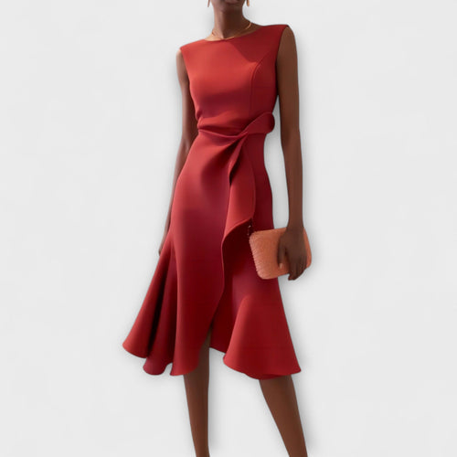 Elegant Women's Sleeveless Wrap Midi Dress