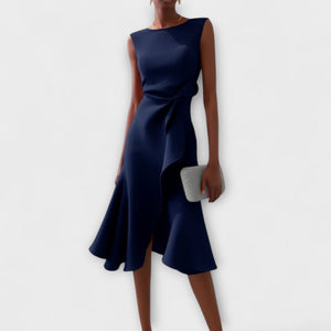 Elegant Women's Sleeveless Wrap Midi Dress