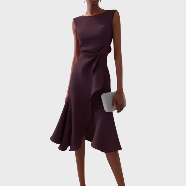 Elegant Women's Sleeveless Wrap Midi Dress