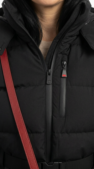 Chaqueta de invierno acolchada para mujer con cinturón